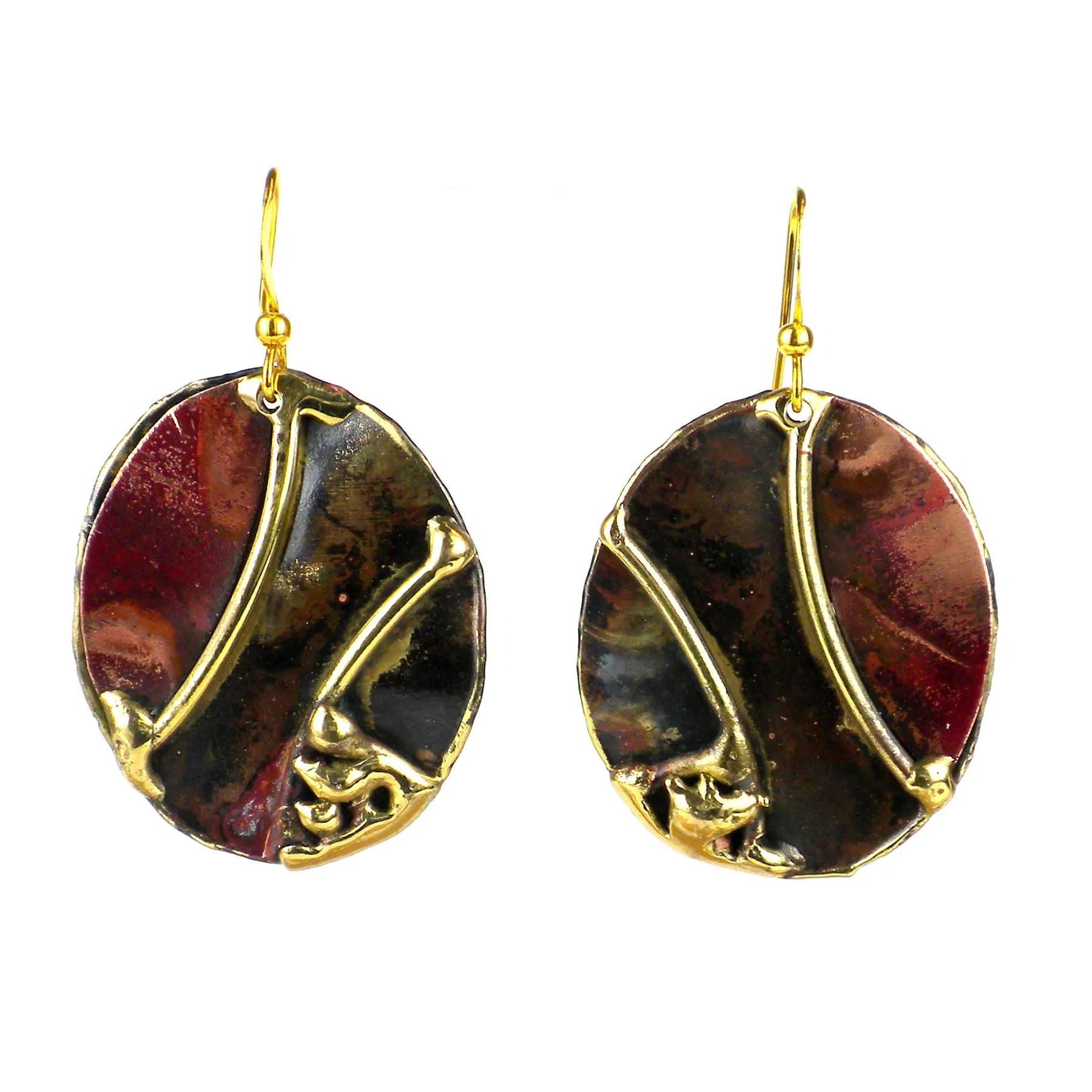 Earths Mantle Brass and Copper Earrings Brass Images