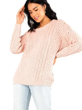 Eden Crew Neck Knit - Dusty Peach