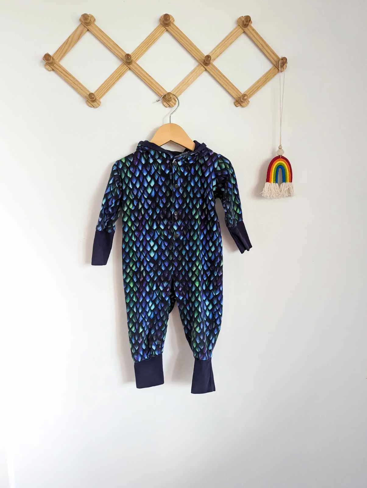 Eko With Love Hooded Dragon Romper with Bib (6-18)