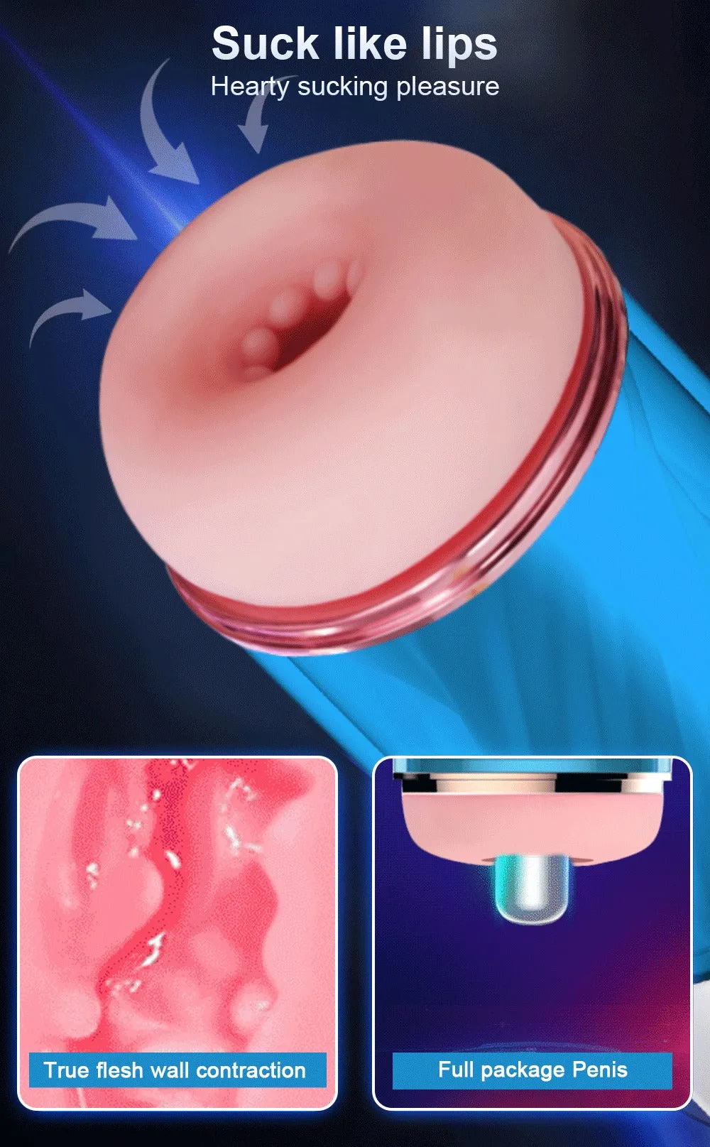 Electric Sucking Fleshlight, Realistic Virgin Pocket Pussy, Penis Pump & 7 Suction and Vibration Modes