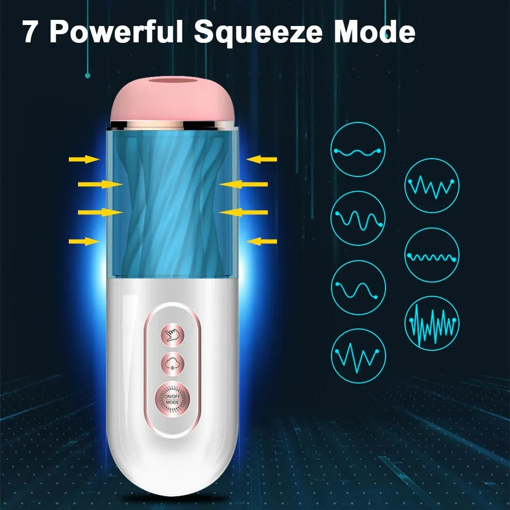 Electric Sucking Fleshlight, Realistic Virgin Pocket Pussy, Penis Pump & 7 Suction and Vibration Modes