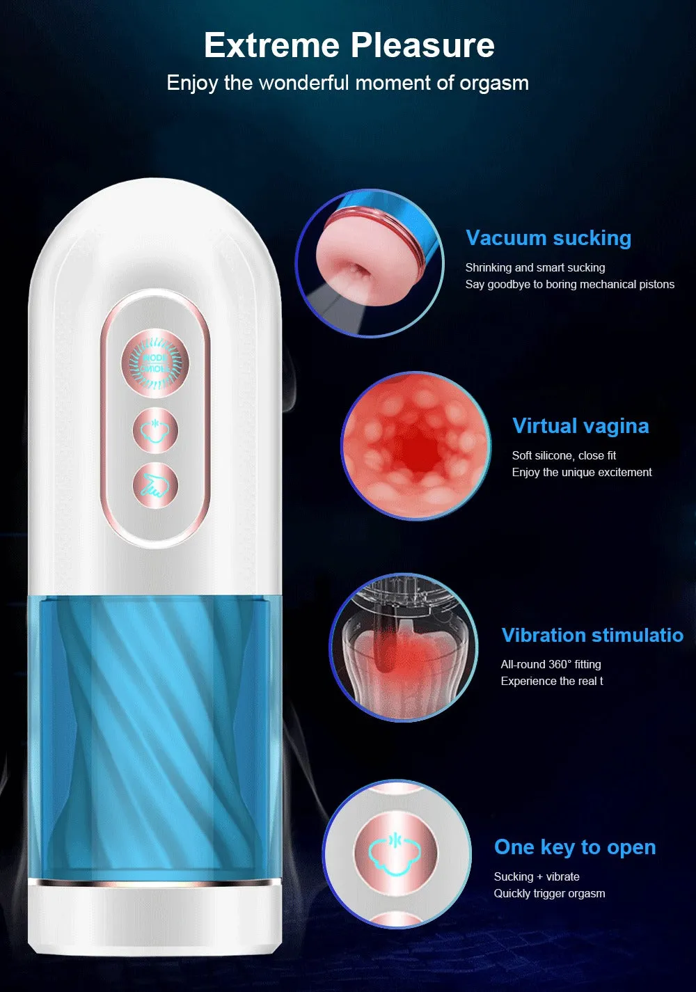 Electric Sucking Fleshlight, Realistic Virgin Pocket Pussy, Penis Pump & 7 Suction and Vibration Modes