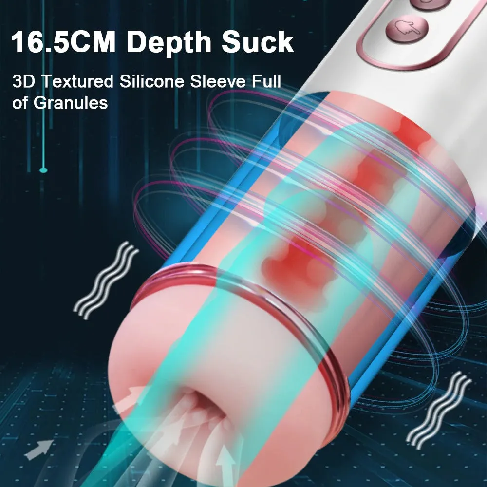 Electric Sucking Fleshlight, Realistic Virgin Pocket Pussy, Penis Pump & 7 Suction and Vibration Modes