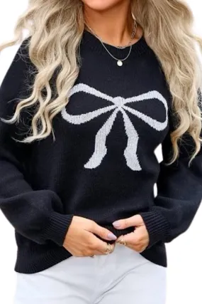 Ella Black Bow Sweater