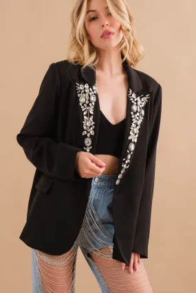 Embellished Jewel Boyfriend Blazer