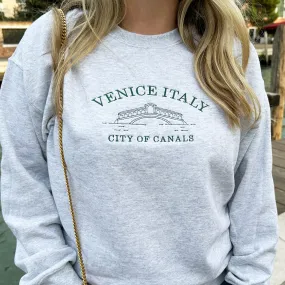 Embroidered Venice Italy Pullover Sweatshirt