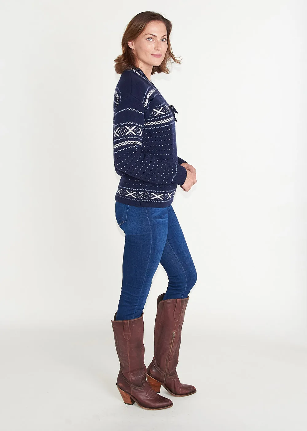 Fair Isle Sweater - Navy Blue