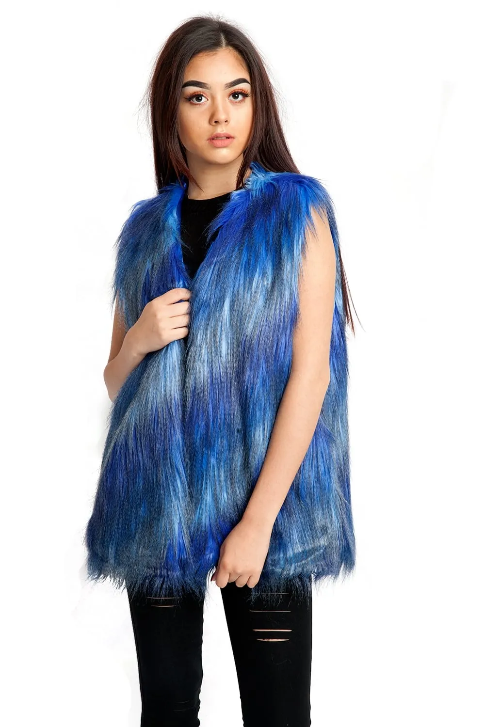 Faux Fur Shaggy Patch Gilet