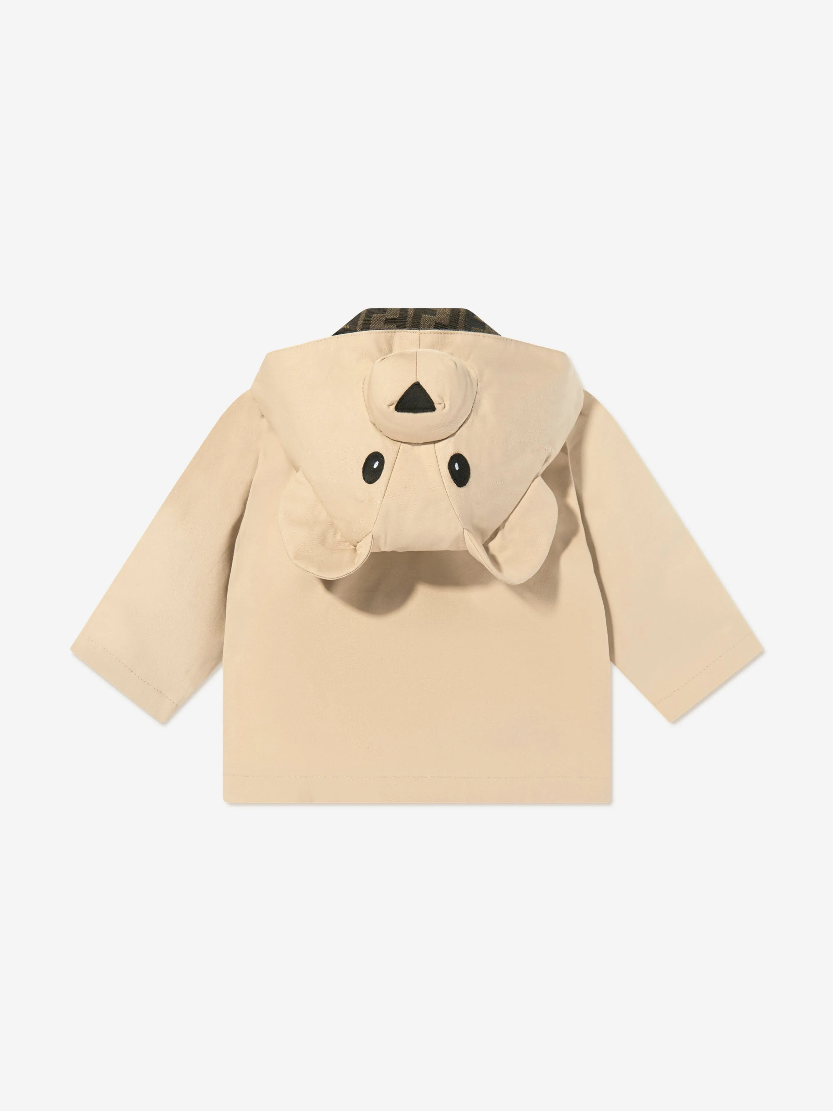 Fendi Baby Bear Trench Jacket in Beige