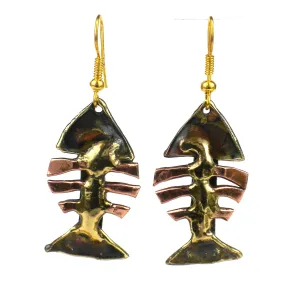 Fishbone Brass Earrings Brass Images