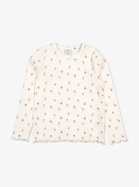 Floral Ribbed Kids Top