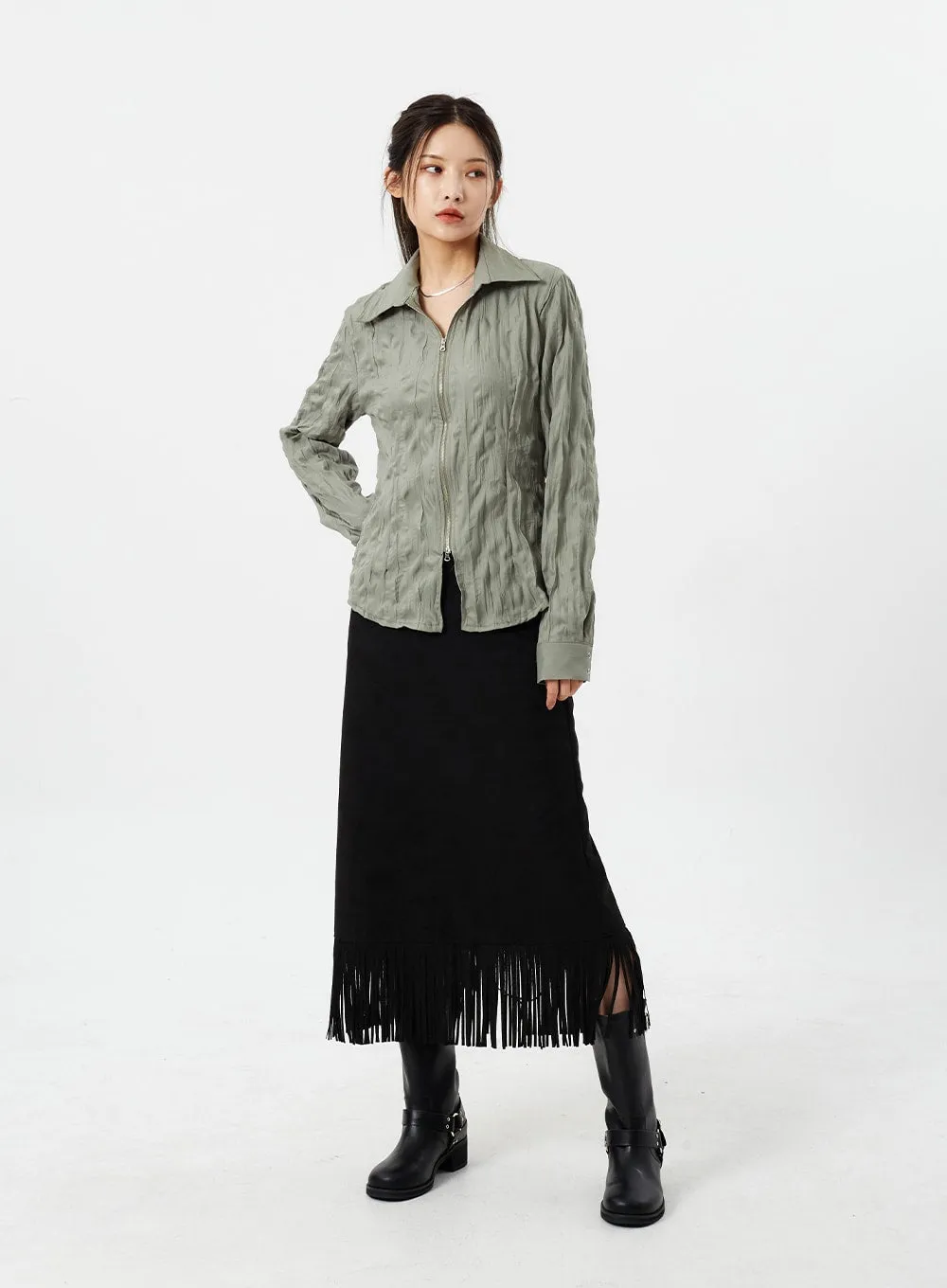 Fringe Maxi Skirt CM307