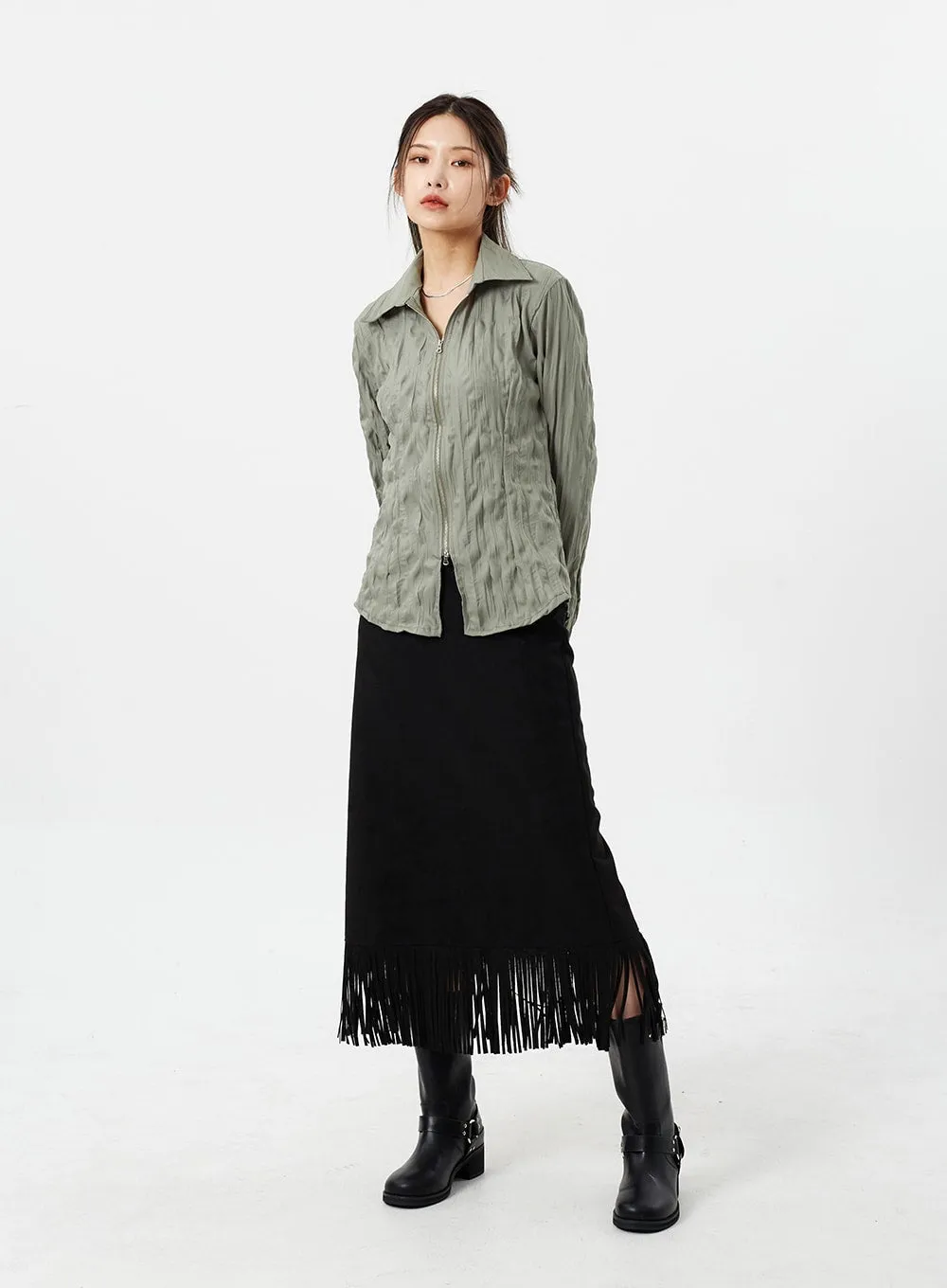 Fringe Maxi Skirt CM307