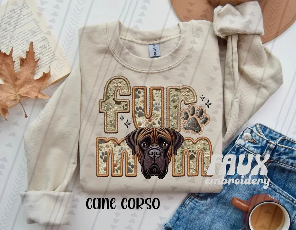 Fur Mom Black or Brown Cane Corso Dog Sweatshirt  - Natural Stone