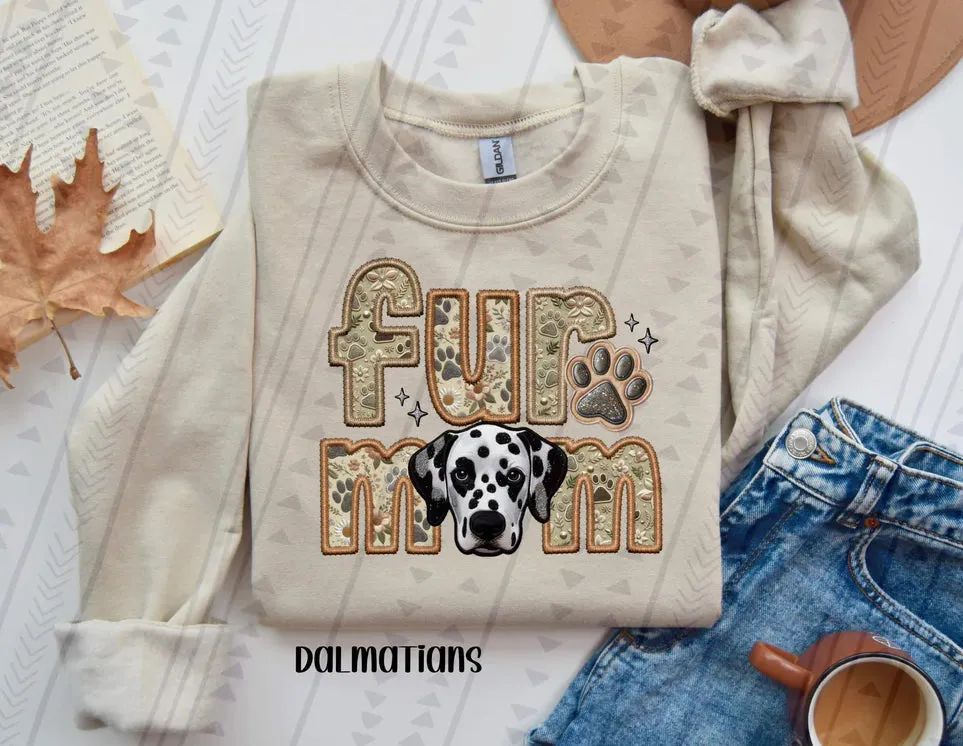 Fur Mom Dalmatian Dog Sweatshirt  - Natural Stone