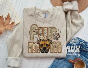 Fur Mom Tan Pitbull Dog Sweatshirt  - Natural Stone