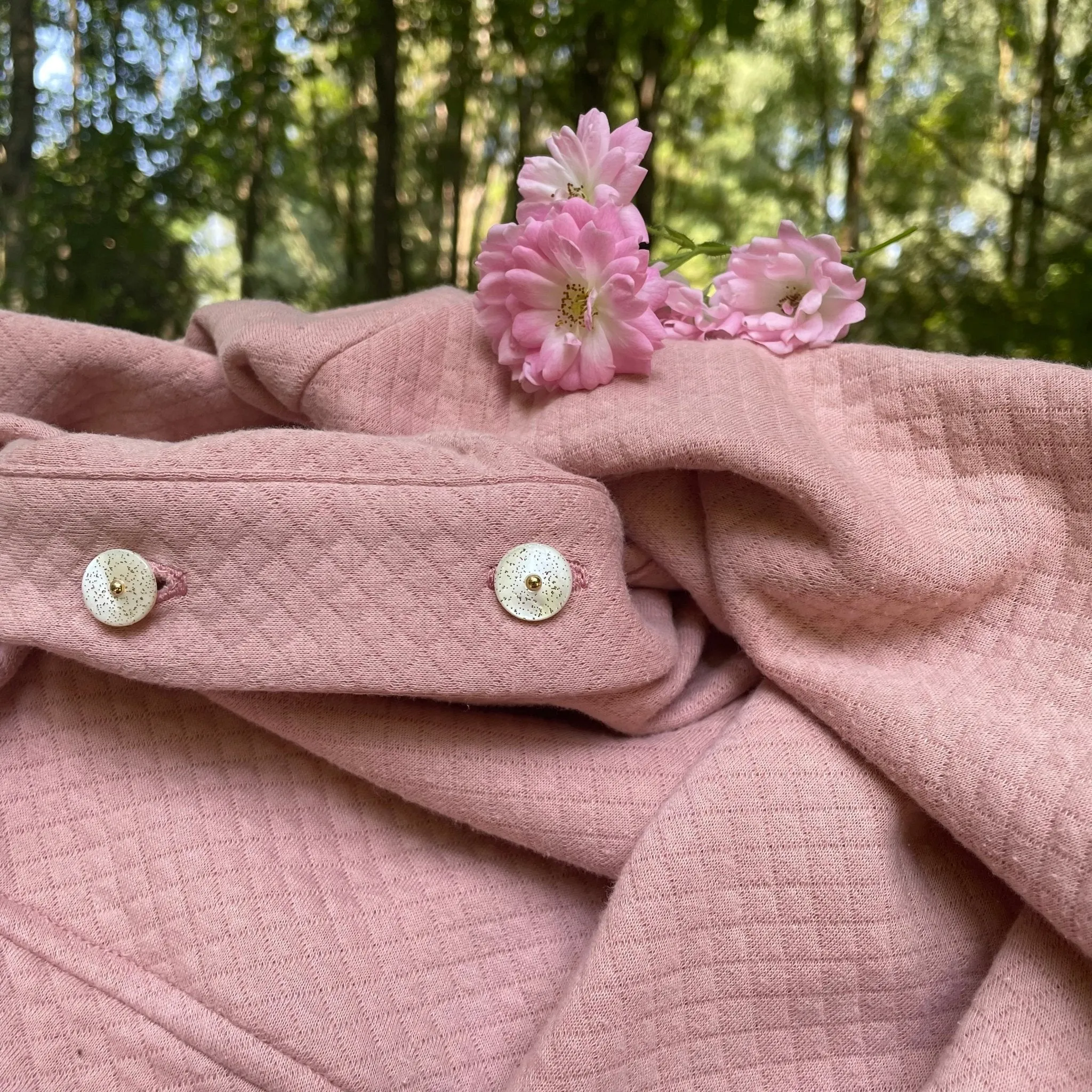 Gilet Cléopatre - coton rose pastel