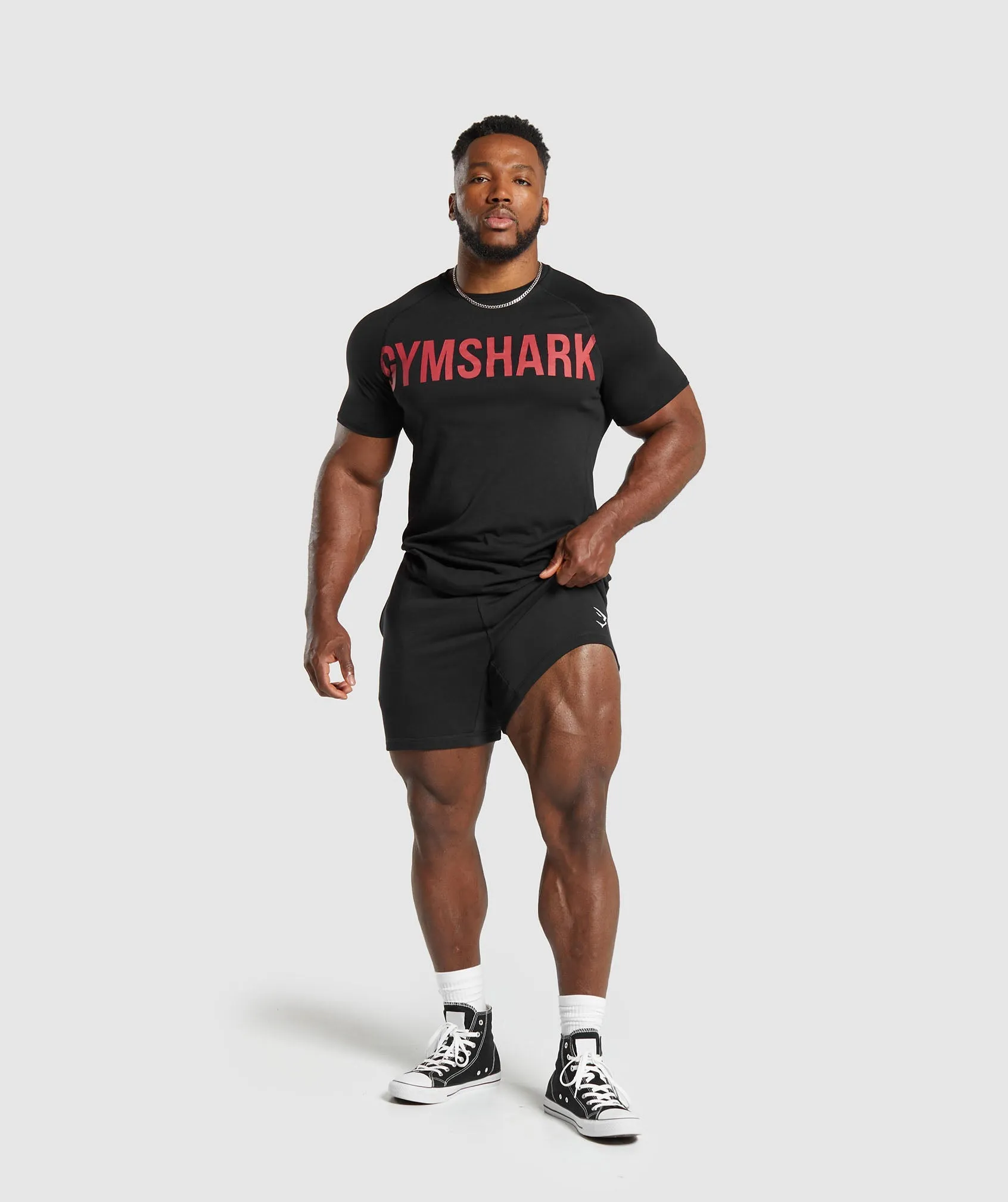 Gymshark Impact T-Shirt - Black/Vivid Red