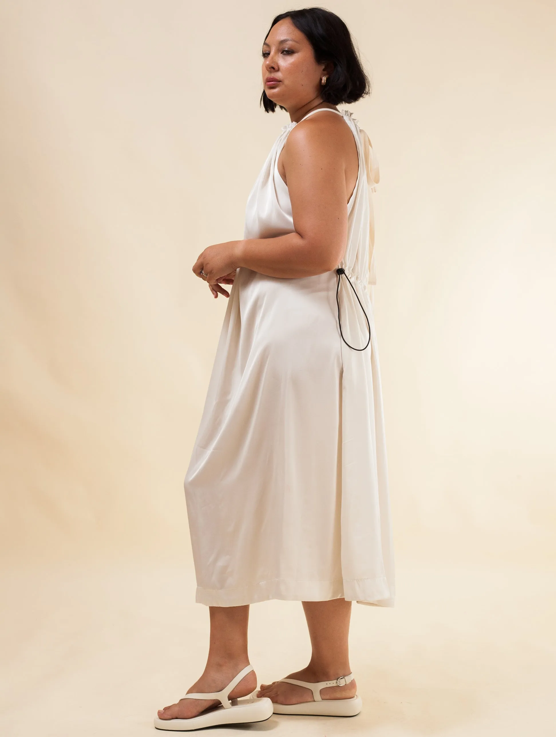 Halter Dress Satin (Cloud)