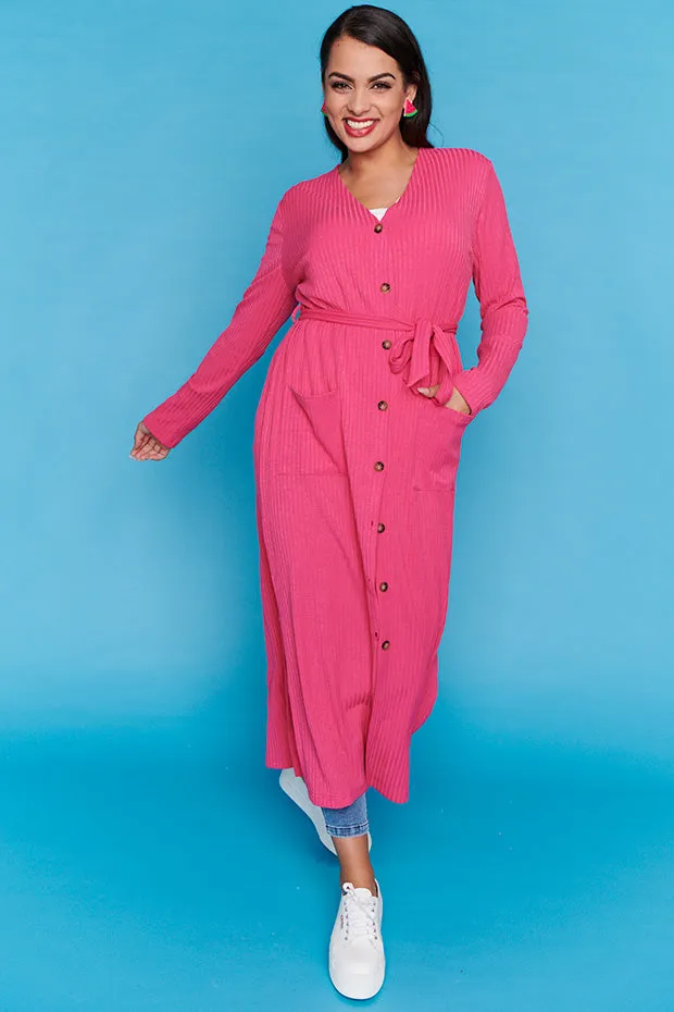 Hana Hot Pink Duster Cardi