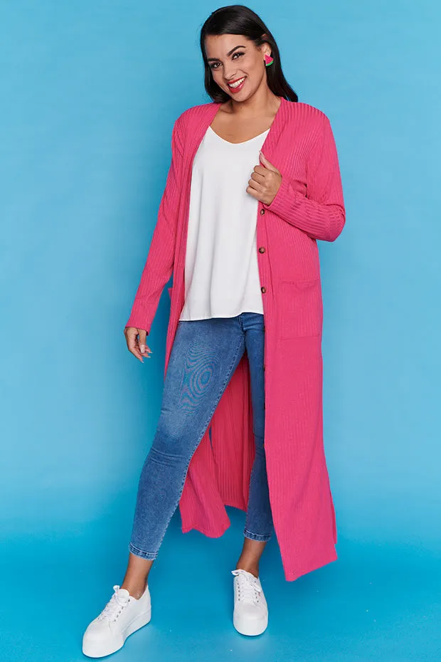 Hana Hot Pink Duster Cardi