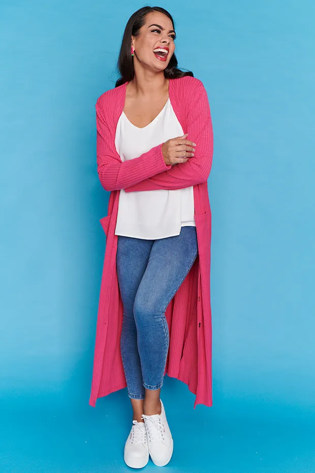 Hana Hot Pink Duster Cardi