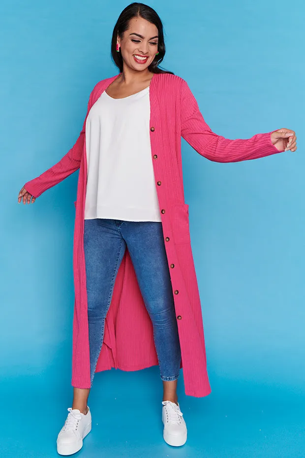 Hana Hot Pink Duster Cardi