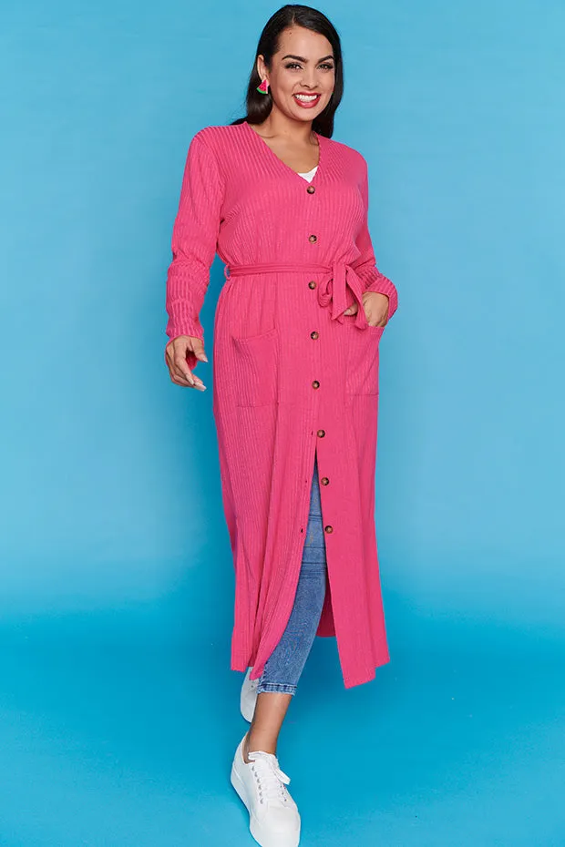 Hana Hot Pink Duster Cardi