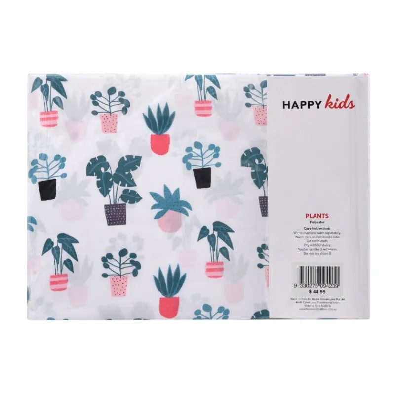 Happy Kids Plant Printed Microfibre Sheet Set