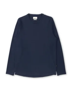 Heavy Long Sleeve Plain T-Shirt Tavistock Navy