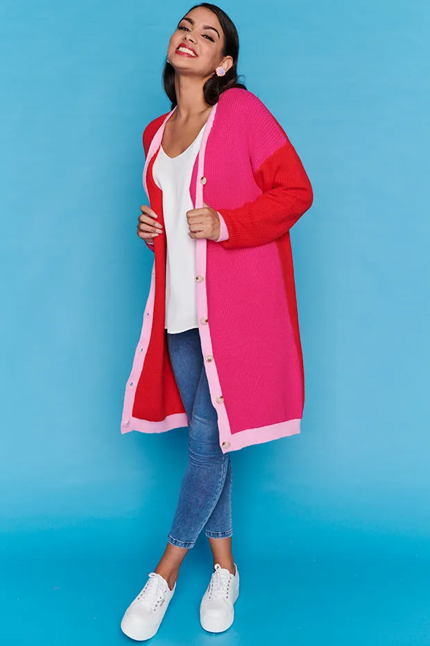 Hemi Colourblock Longline Cardi