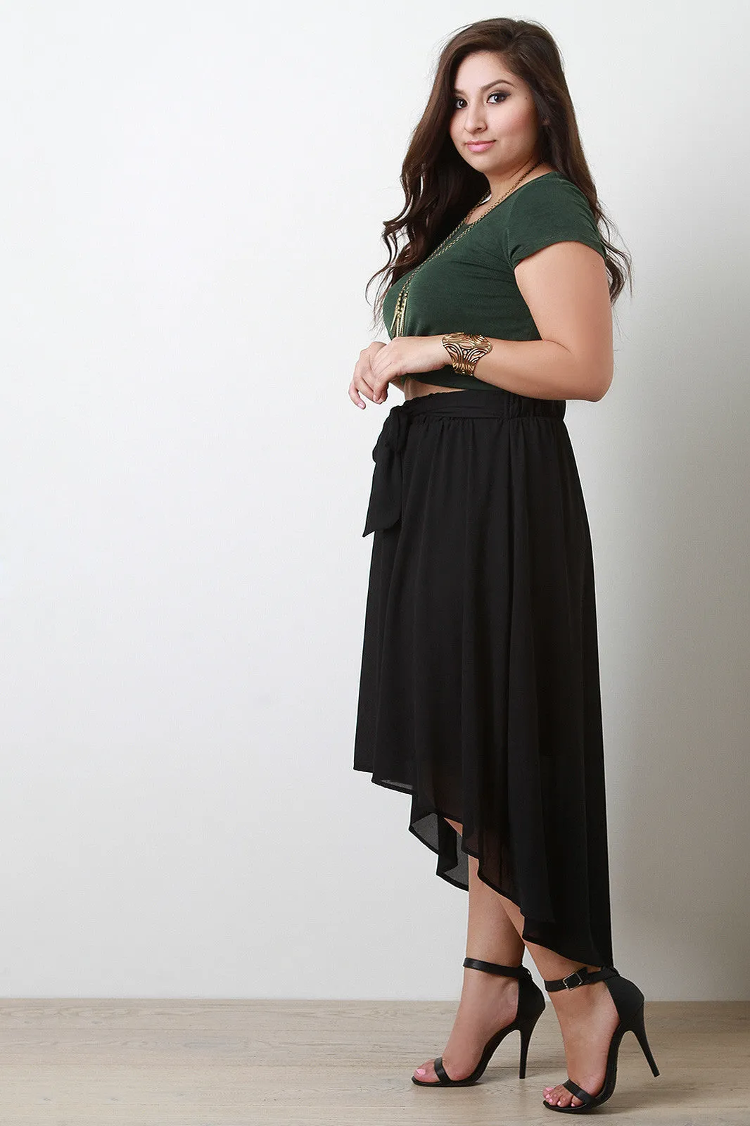 High-Low Flowy Maxi Skirt