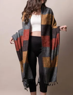 Himalayan Yak Wool Large Wrap - Sunset