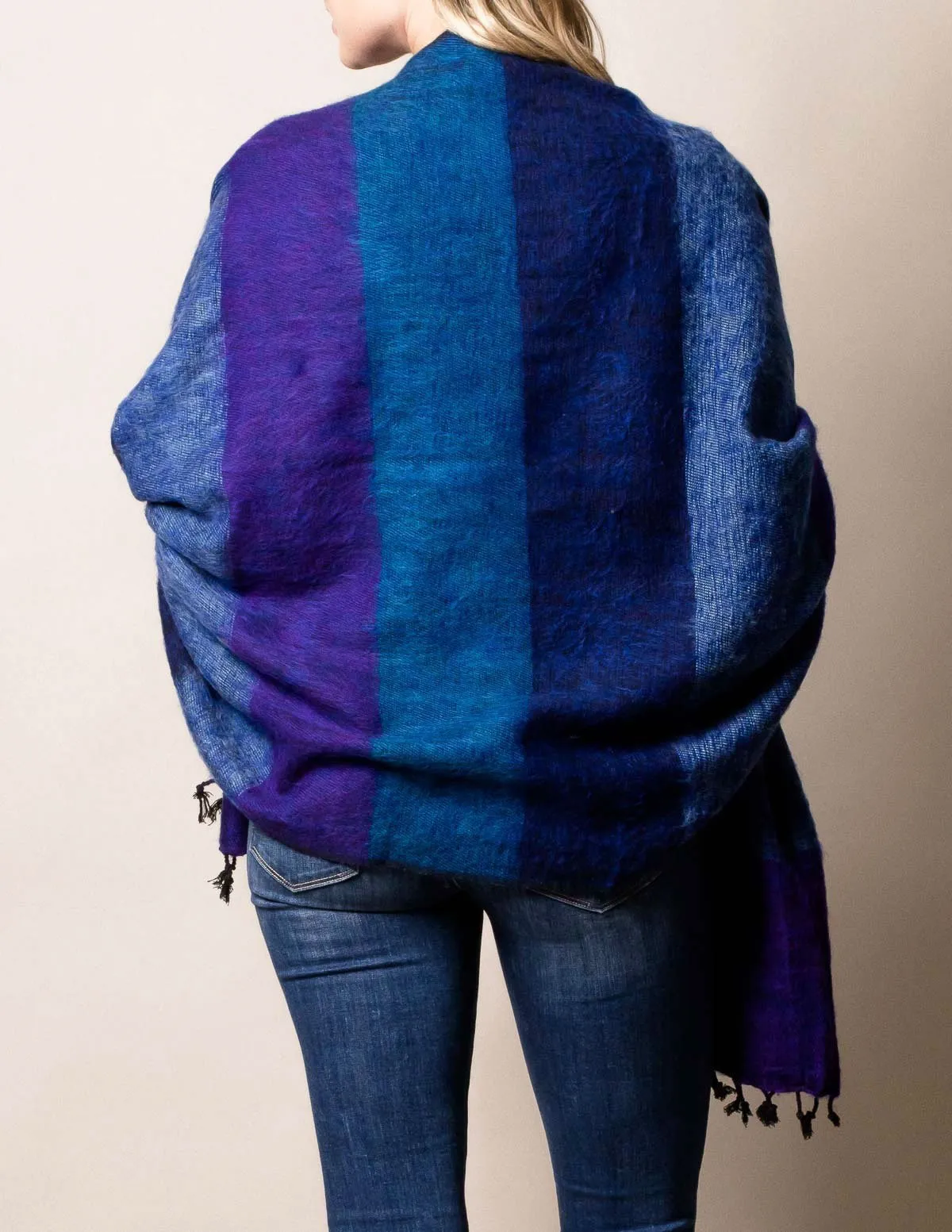 Himalayan Yak Wool Wrap - Blue