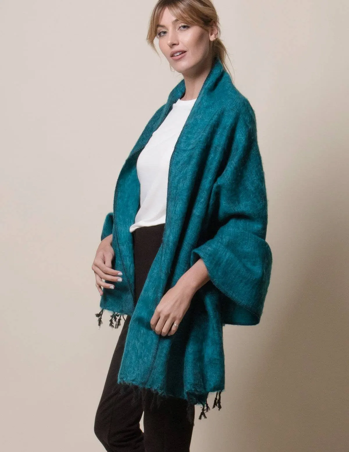 Himalayan Yak Wool Wrap - Teal