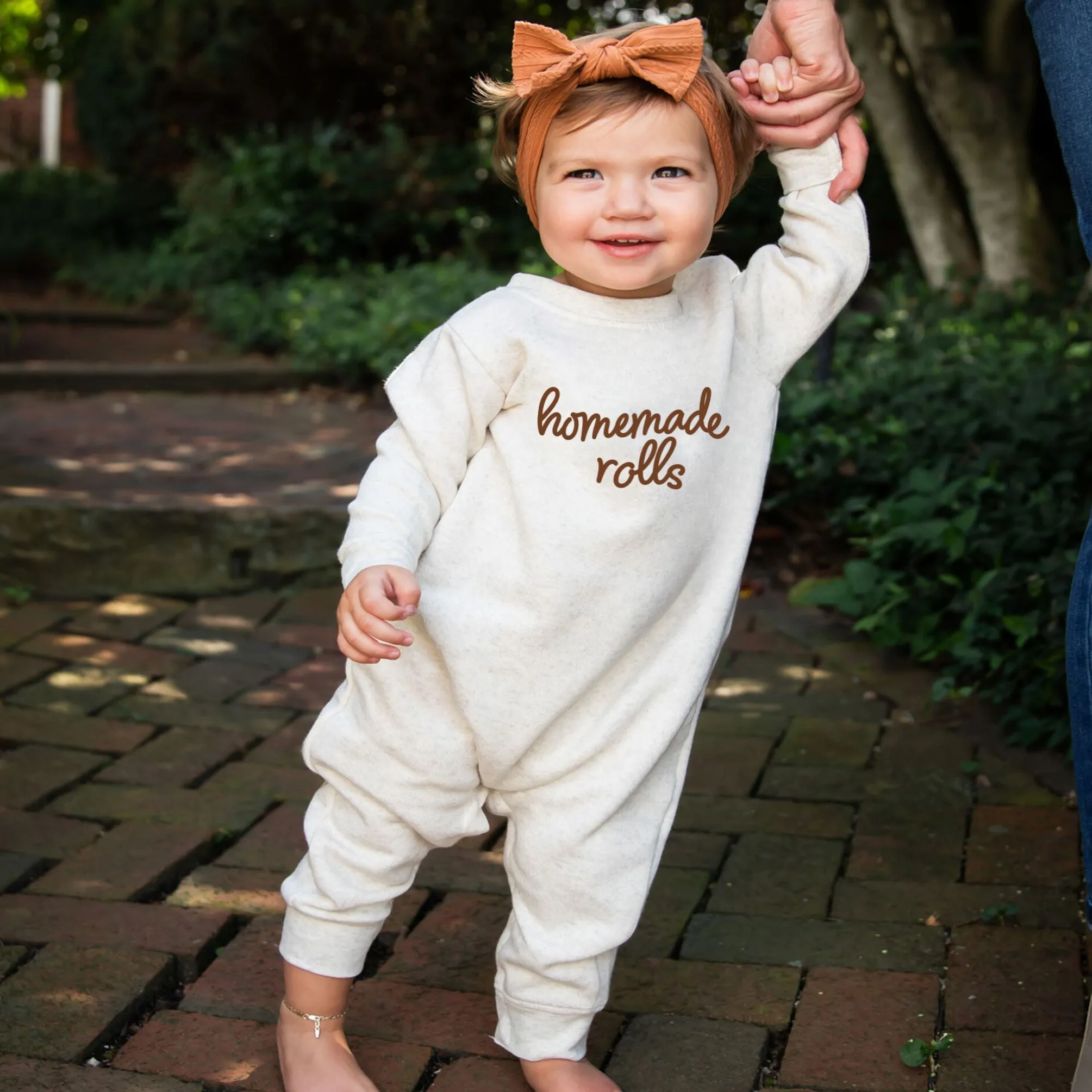 Homemade Rolls Long Sleeve Baby Romper | DTF Print