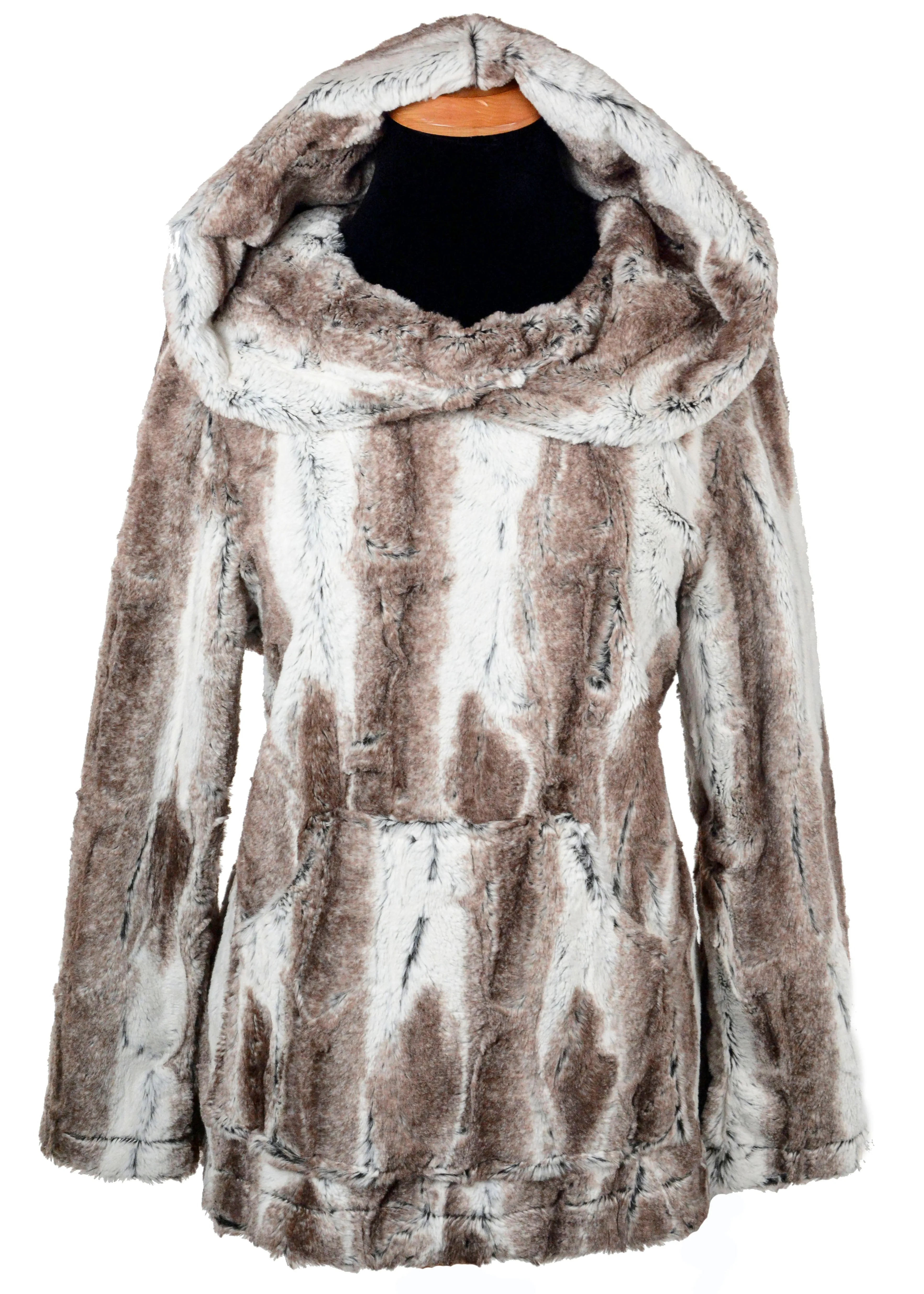 Hooded Lounger - Luxury Faux Fur in Birch