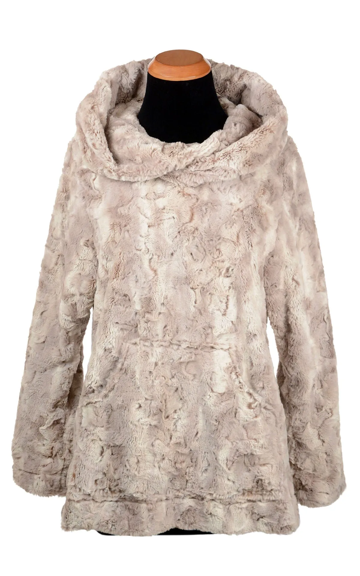 Hooded Lounger - Luxury Faux Fur in Café Au Lait