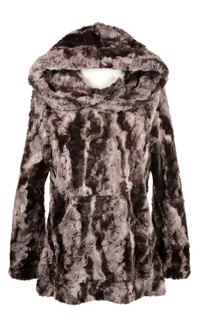 Hooded Lounger - Luxury Faux Fur in Mocha