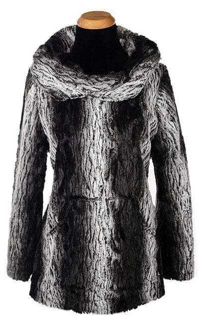 Hooded Lounger - Luxury Faux Fur in Smouldering Sequoia