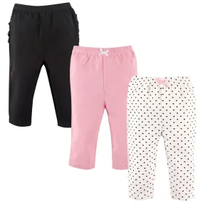 Hudson Baby Cotton Pants and Leggings, Black Hearts