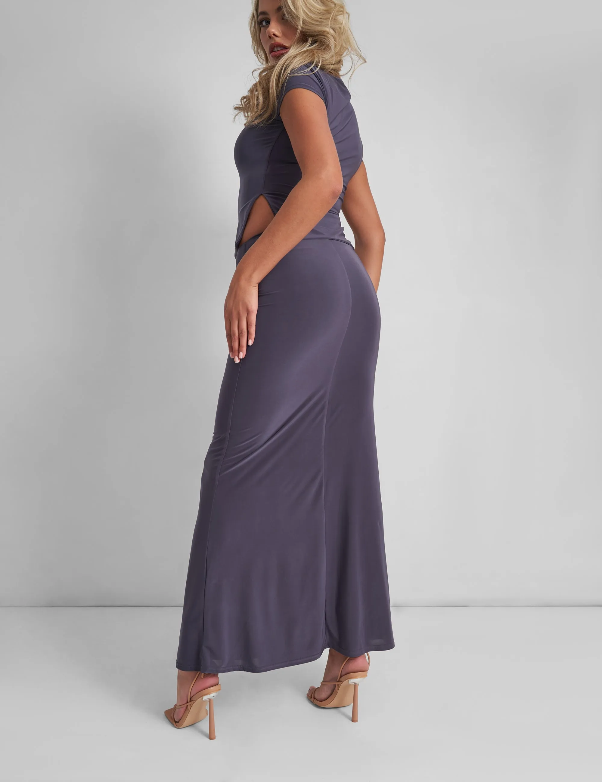 Kaiia Maxi Skirt Co Ord Charcoal