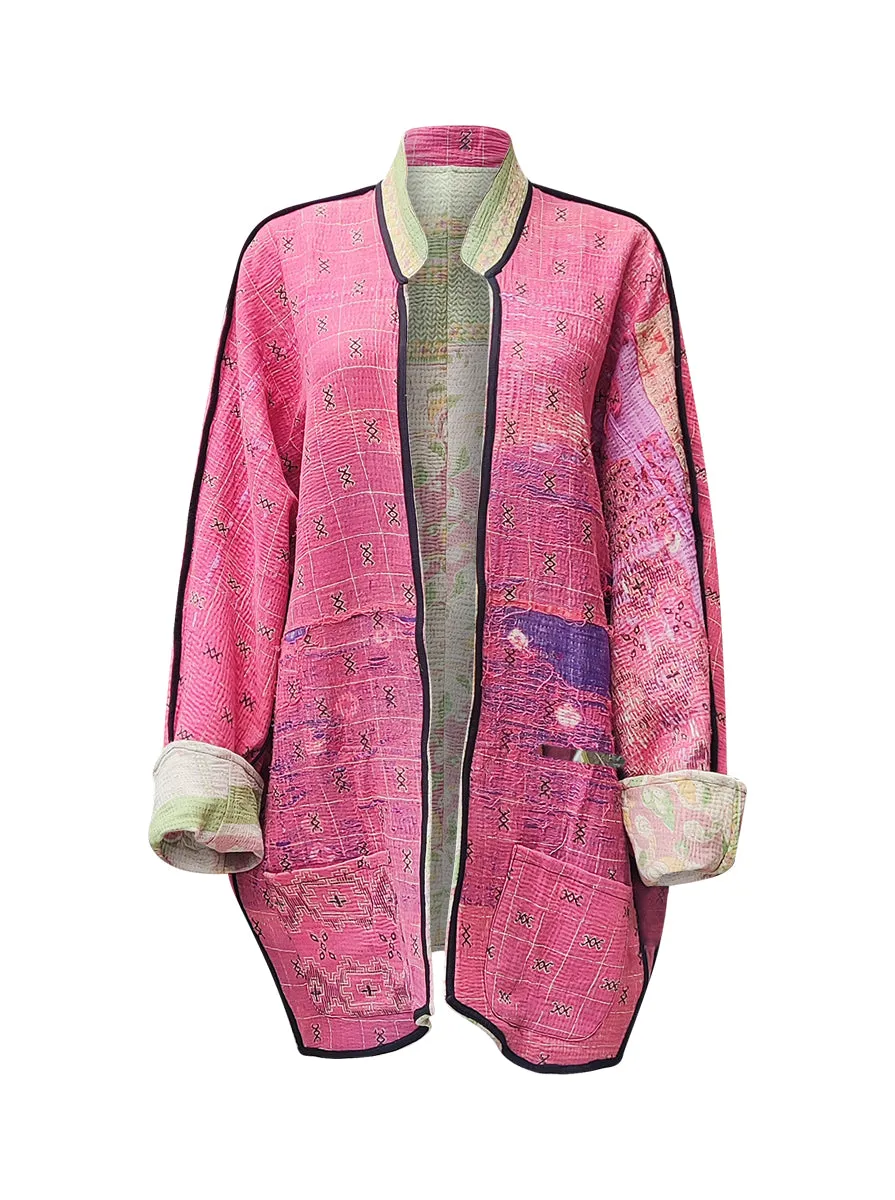 kantha vintage long jacket aadiyogi