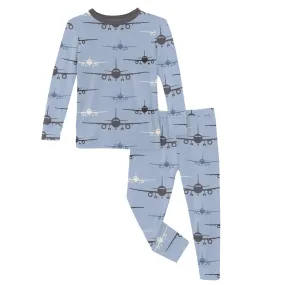 KicKee Pants Pond Airplanes L/S Pajama Set