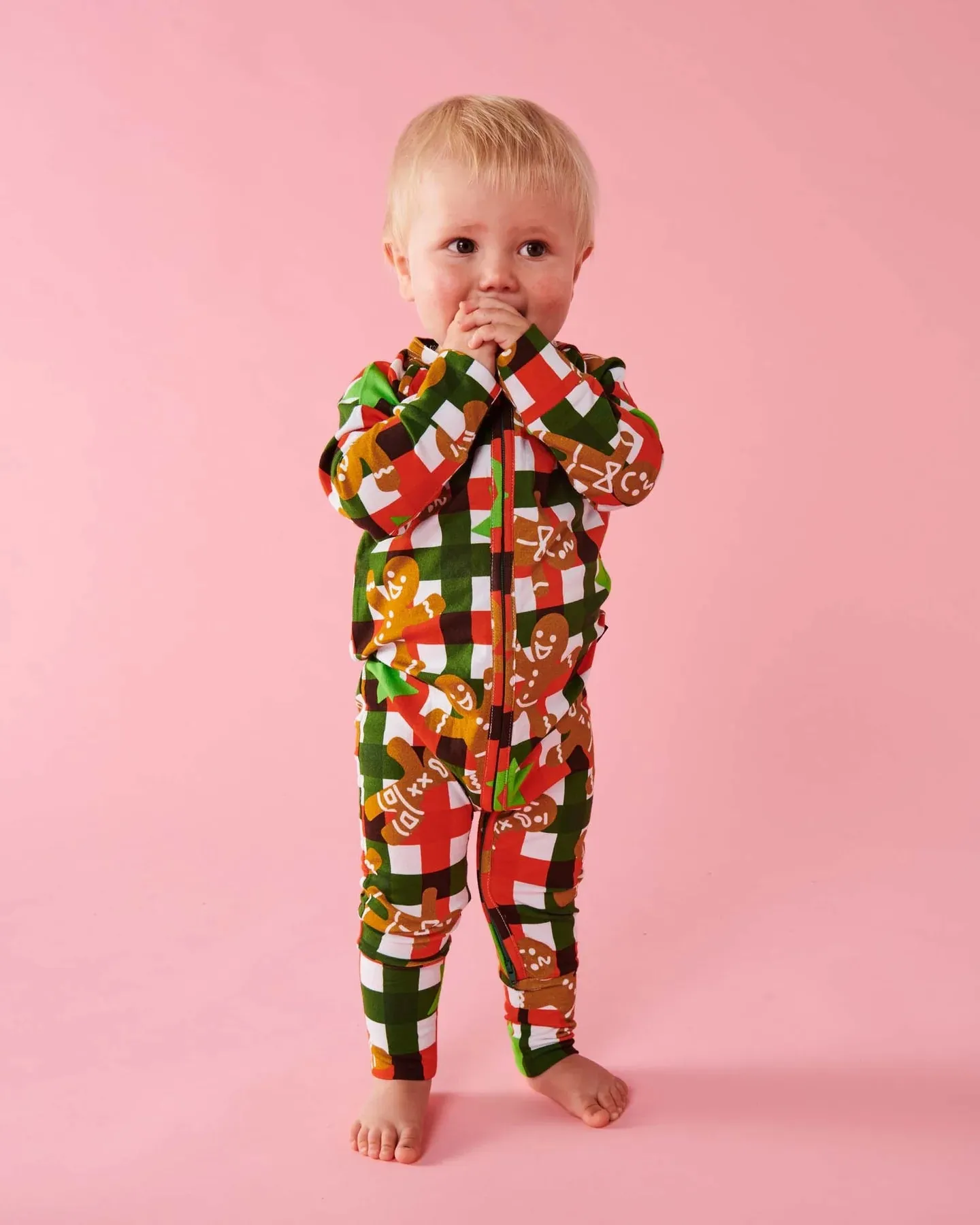 Kip & Co Gingerbread Organic Long Sleeve Zip Romper