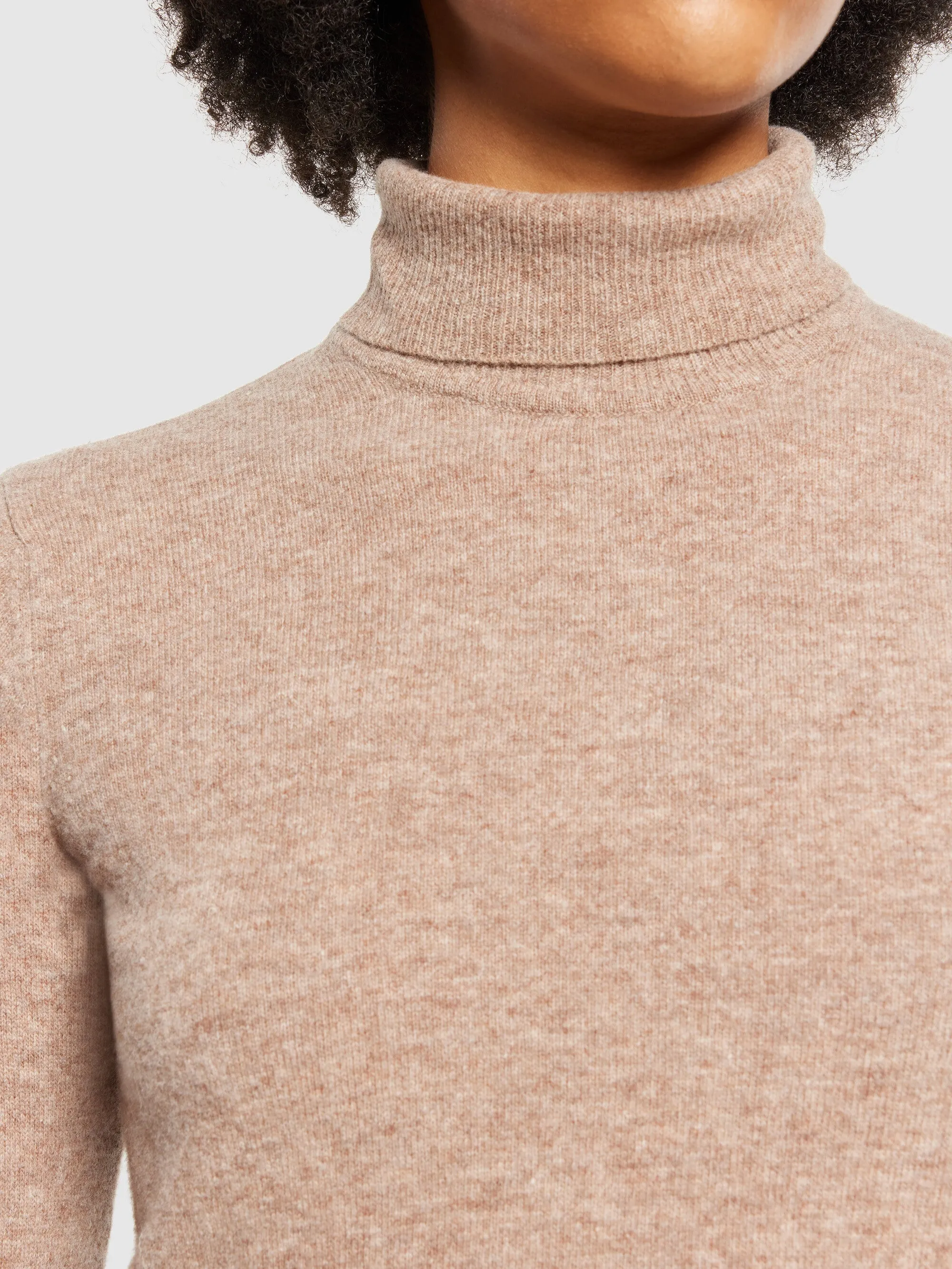 Lambswool roll neck - Kelp melange