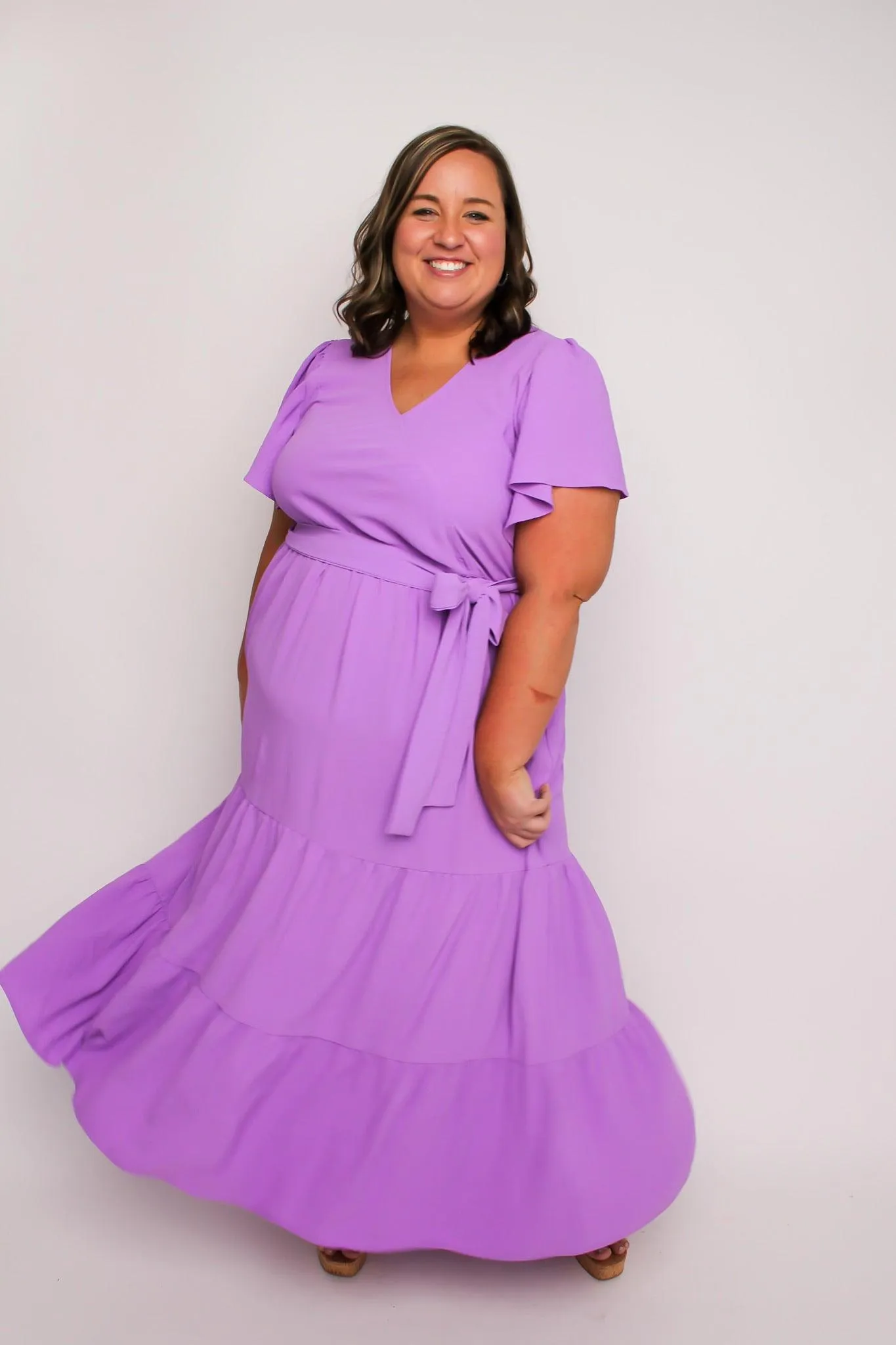 Lavender Tiered Maxi Dress