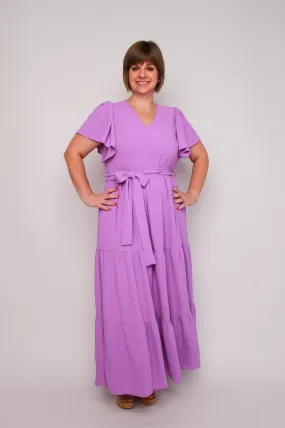 Lavender Tiered Maxi Dress