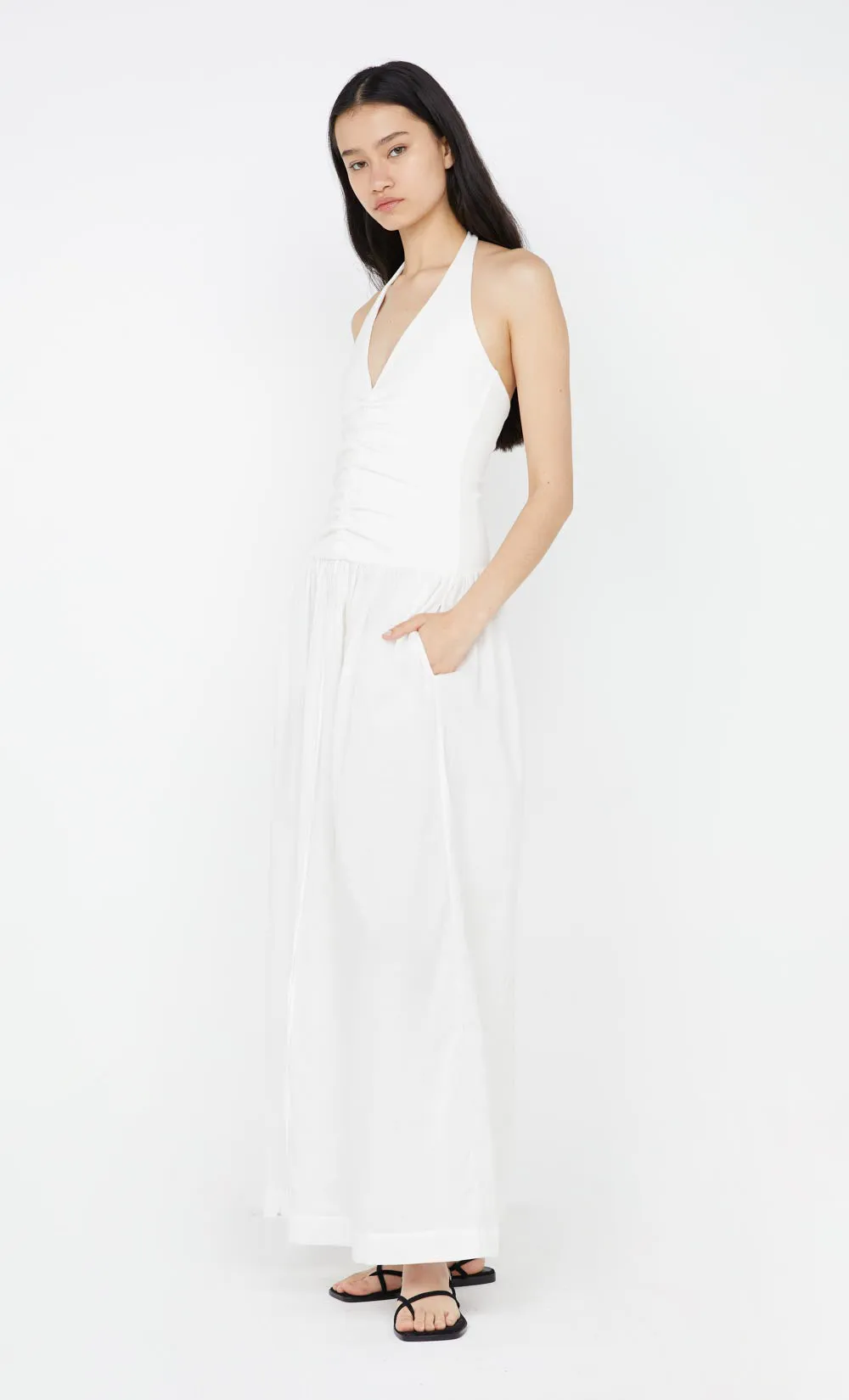 LEILA HALTER DRESS - IVORY