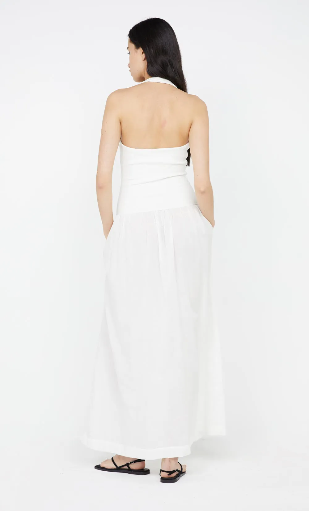 LEILA HALTER DRESS - IVORY